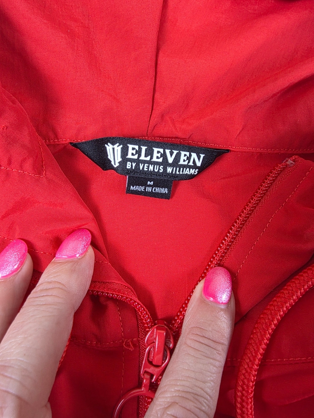 Eleven by Venus Williams Retro Daze Red Hooded Anorak Jacket - Women NWT - Picture 7 of 10